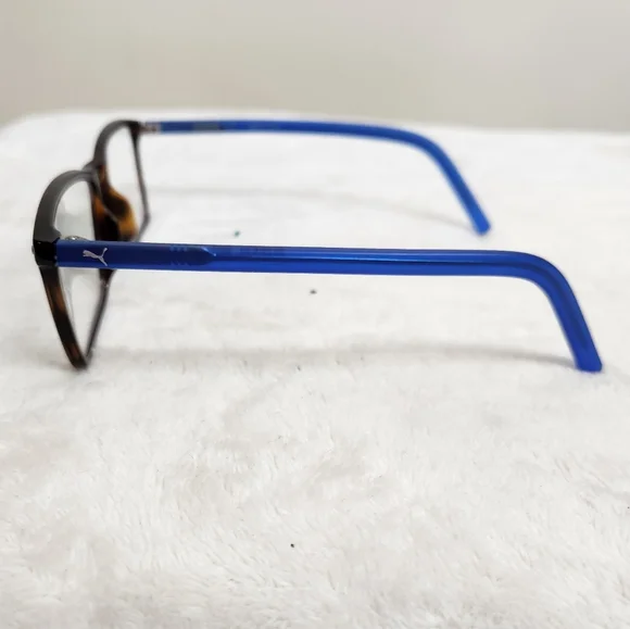 Puma Brown and Blue Men's Prescription Eyeglass Frames with Carrying Cases - Picture 8 of 16